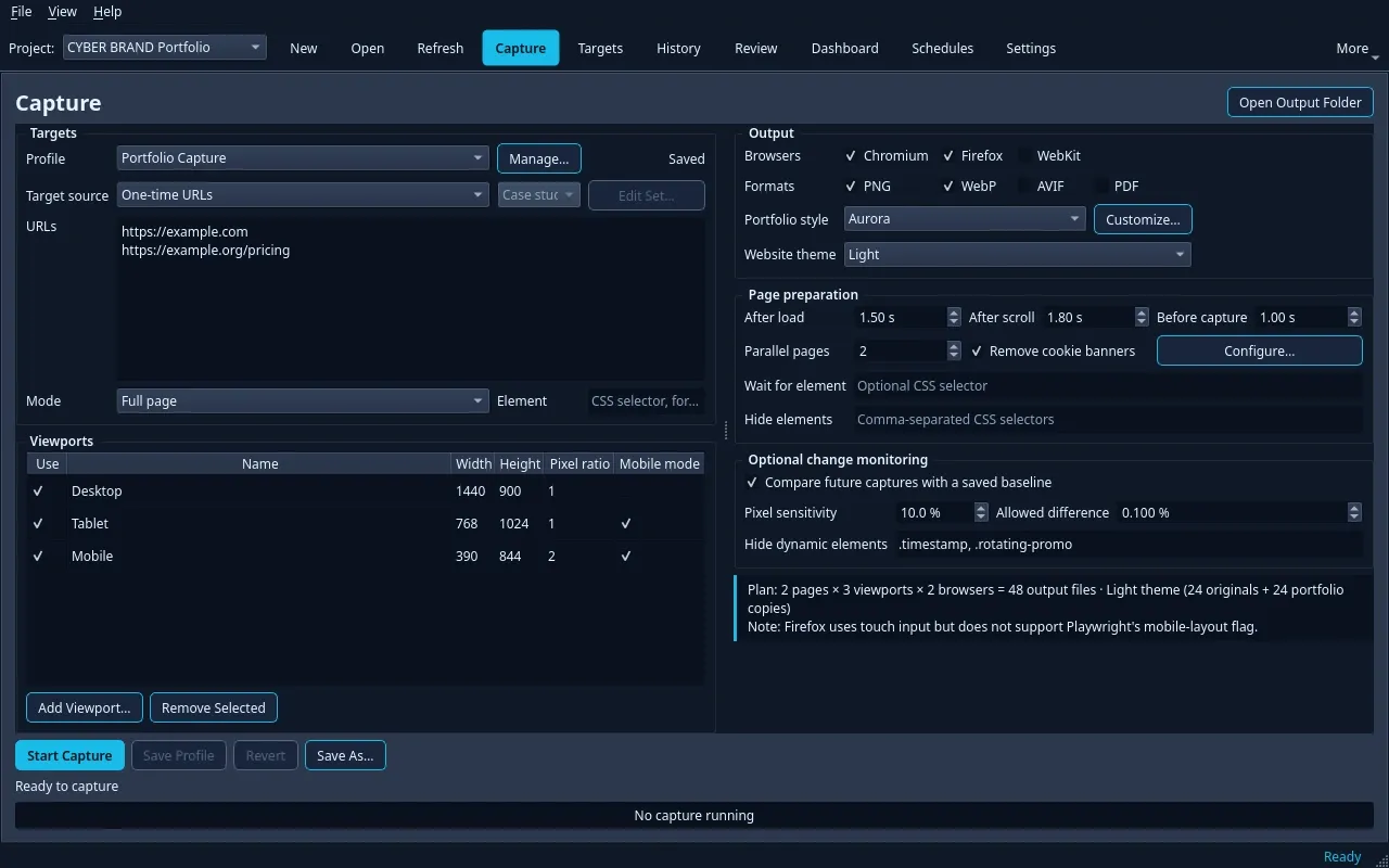 CyberSnapper: Native Capture workspace