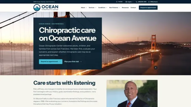 OCEAN CHIROPRACTIC CENTER: Home · Desktop · Light