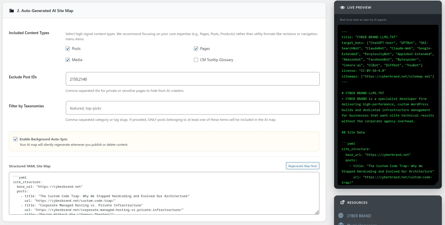 LLMS.TXT Generator plugin screenshots 2
